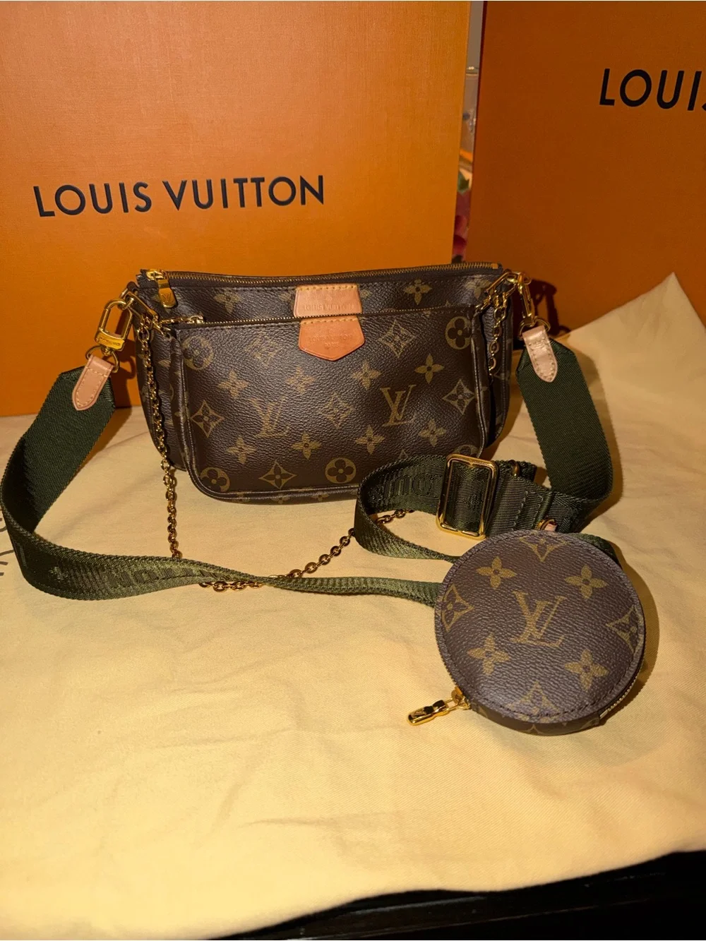 Louis Vuitton Brown Monogram Multi-Pouch Crossbody with Coin Pouch